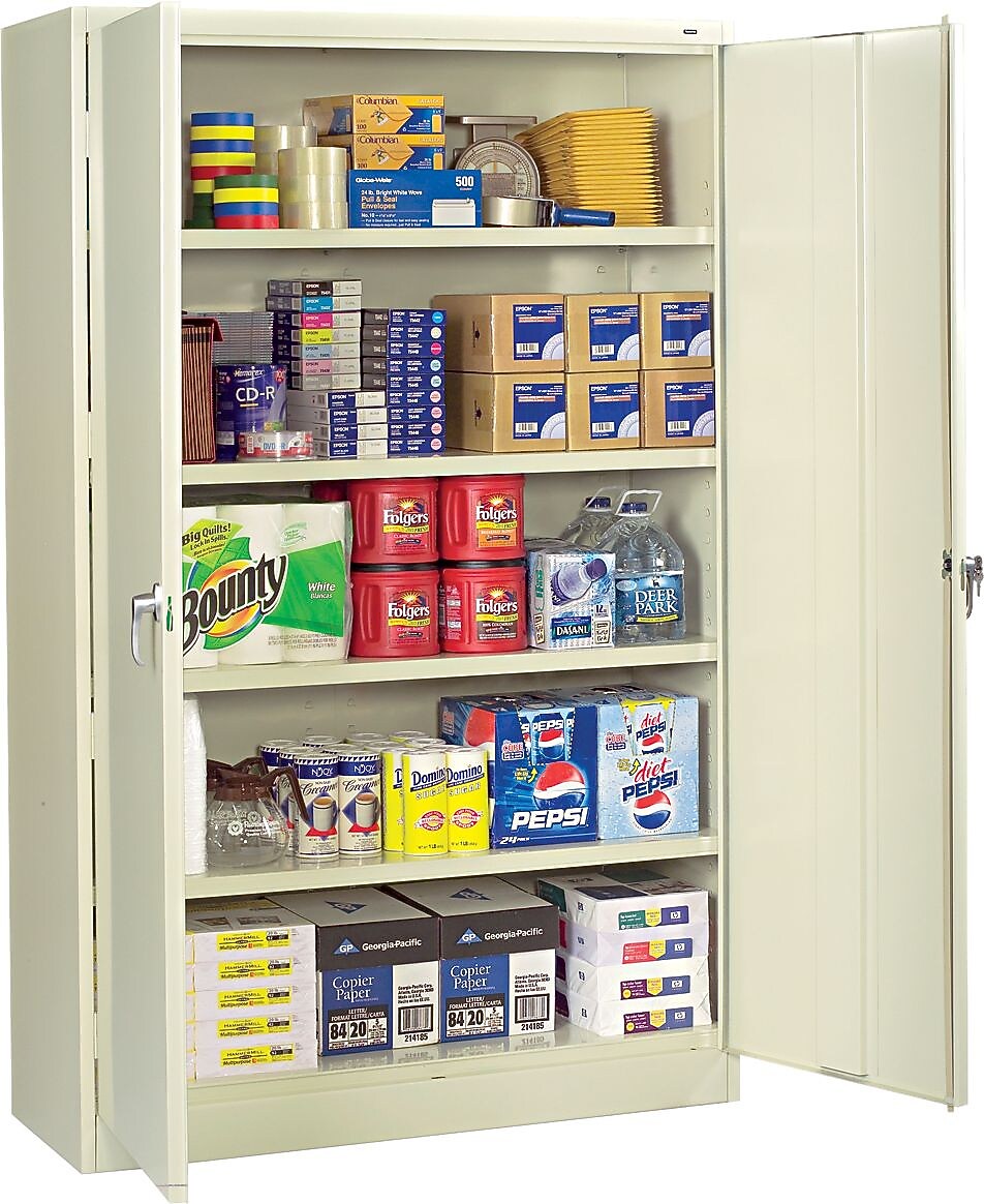 Tennsco 6-Shelf Metal Bookcase, 78" x 34.5" x 13.5", Putty Finish (TNNB78PY)