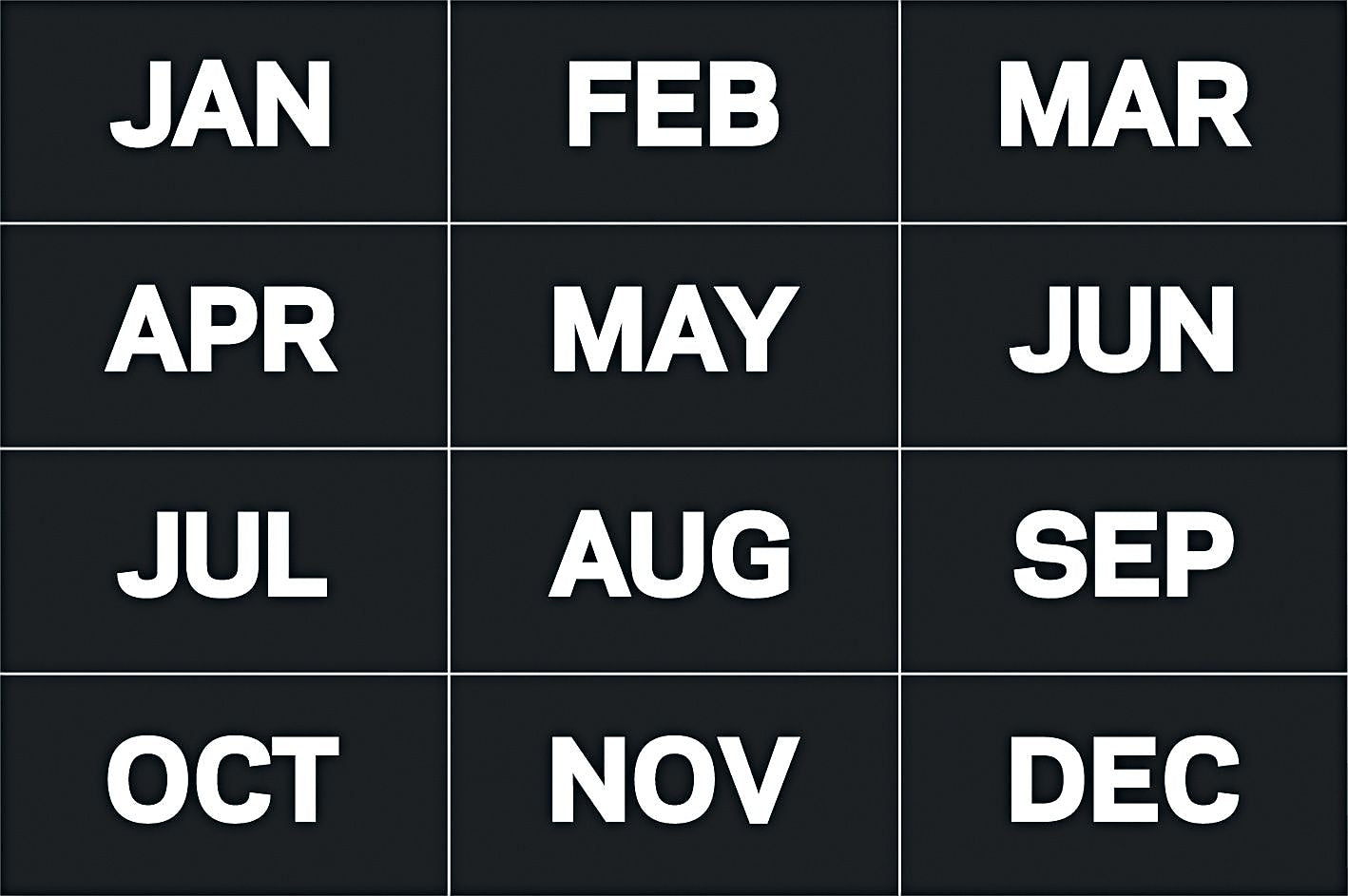 MasterVision Calendar Magnetic Tape, Black/White, Months Of The Year, 12/Pack (FM1108)