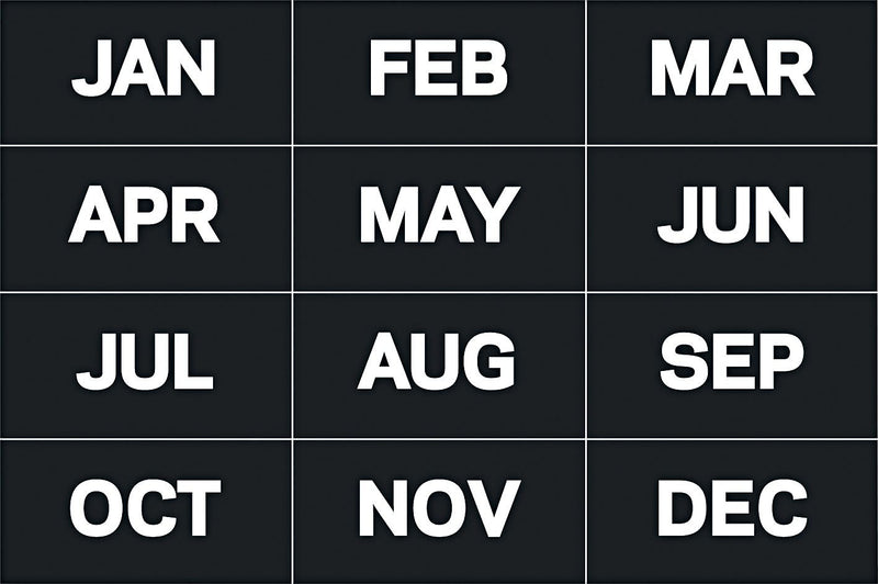 MasterVision Calendar Magnetic Tape, Black/White, Months Of The Year, 12/Pack (FM1108)