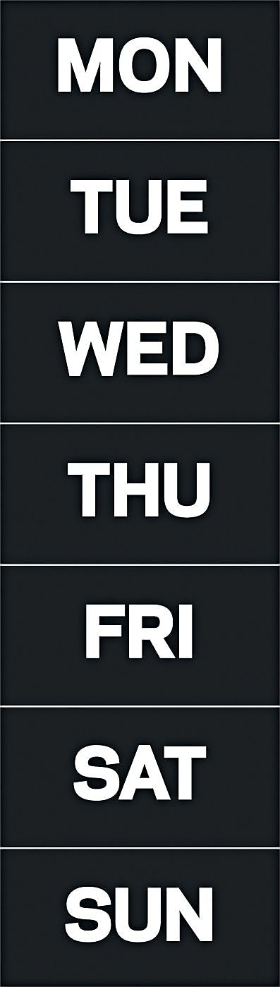 MasterVision Calendar Magnetic Tape, Black/White, Days Of The Week, 7/Pk (FM1007)