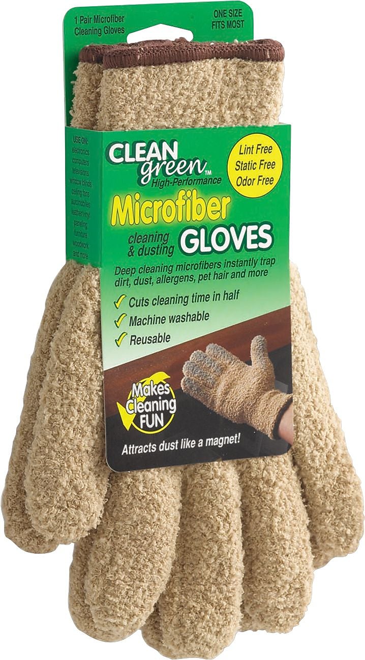 Master Caster  CleanGreen™ Microfiber Dusting Gloves, Beige, 5"W x 10"L (MAS18040)
