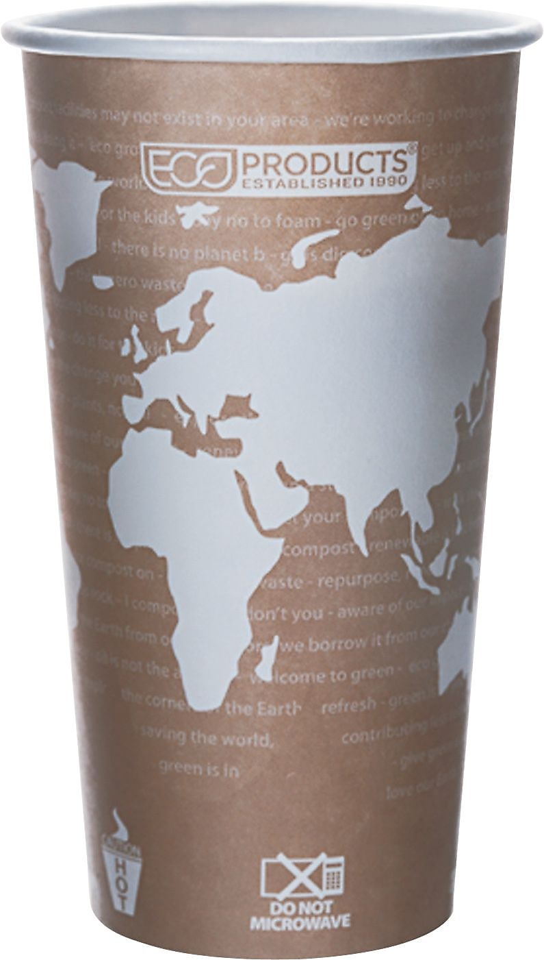 Eco-Products® World Art™ Hot Cup, 20 oz., Tan, 1000/Carton (EP-BHC20-WA)