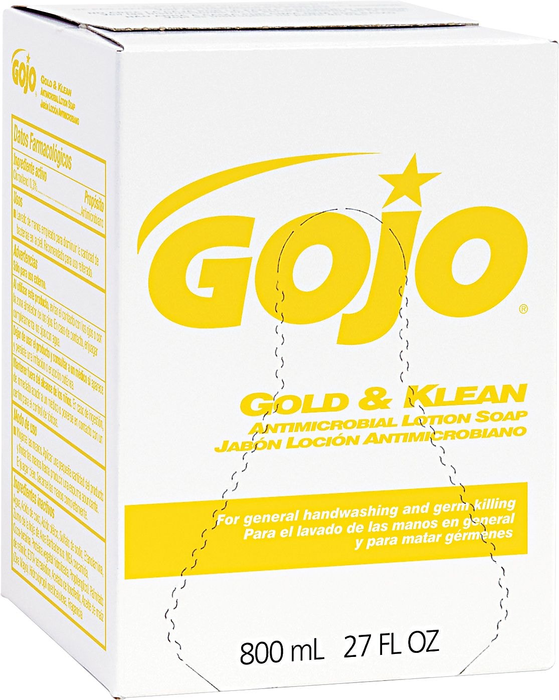 GOJO Gold & Klean Hand Soap Bag-In-Box Dispenser Refill, Floral Balsam, 800ml (GOJ912712CT)