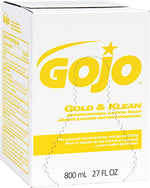 GOJO Gold & Klean Hand Soap Bag-In-Box Dispenser Refill, Floral Balsam, 800ml (GOJ912712CT)