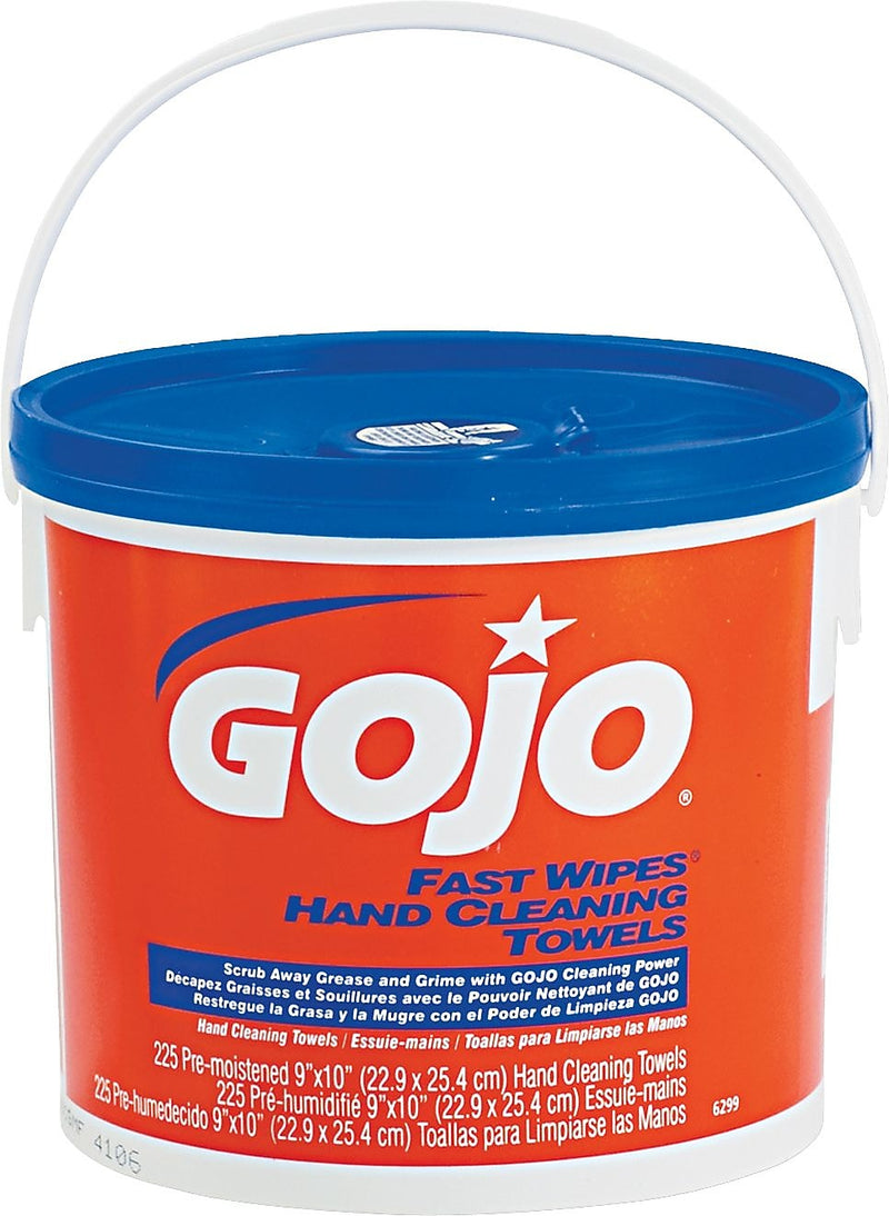 GOJO Fast Towels Hand Sanitizing Wipes, 225 Wipes/Bucket, 2/Carton (6299-02)