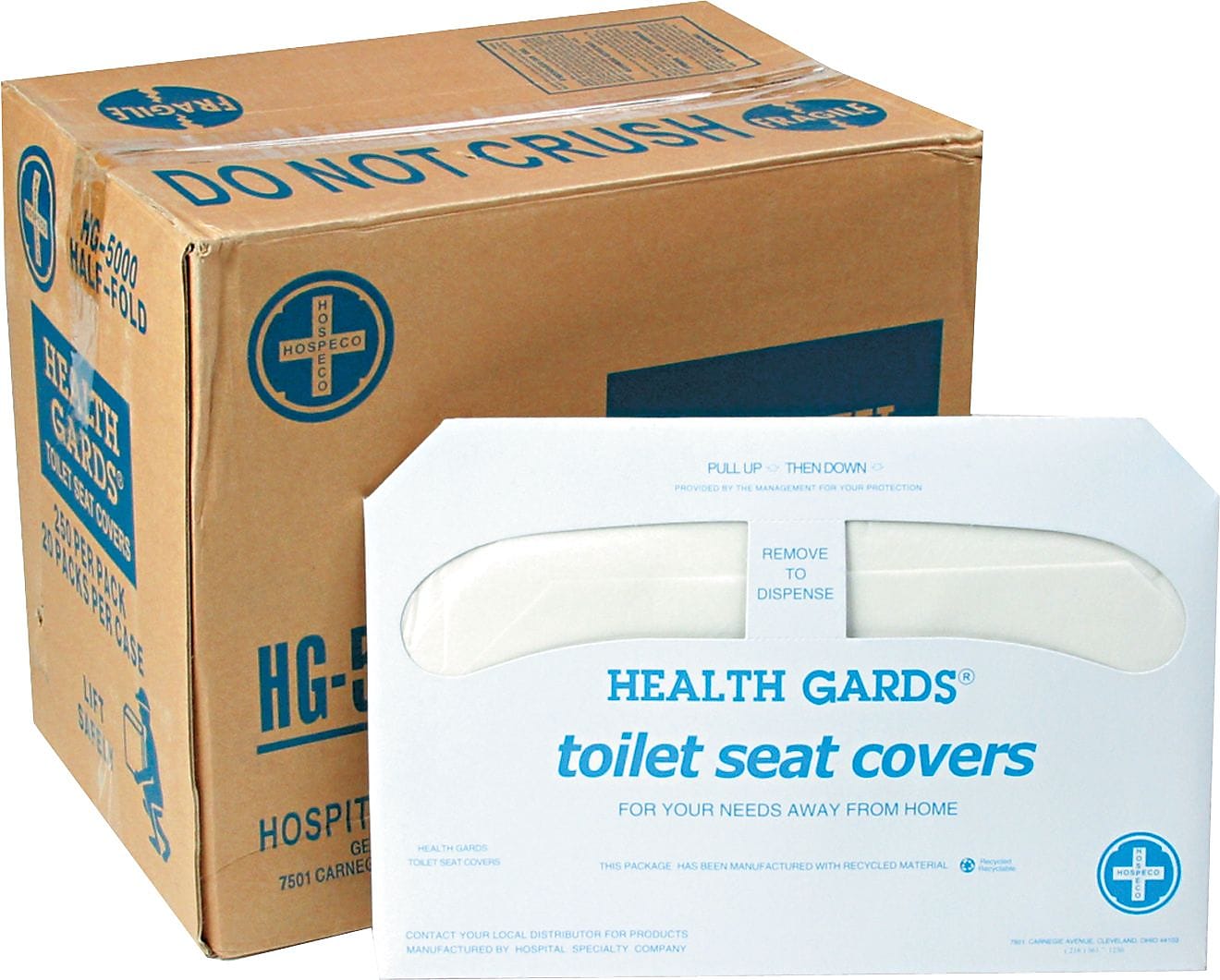 Health Gards® Toilet Seat Covers, White, 250 Covers/Pk, 20/Ct