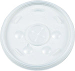 Dart Straw Slot Foam Cup Lids, 12 oz., Translucent, 1000/Carton (12SL)