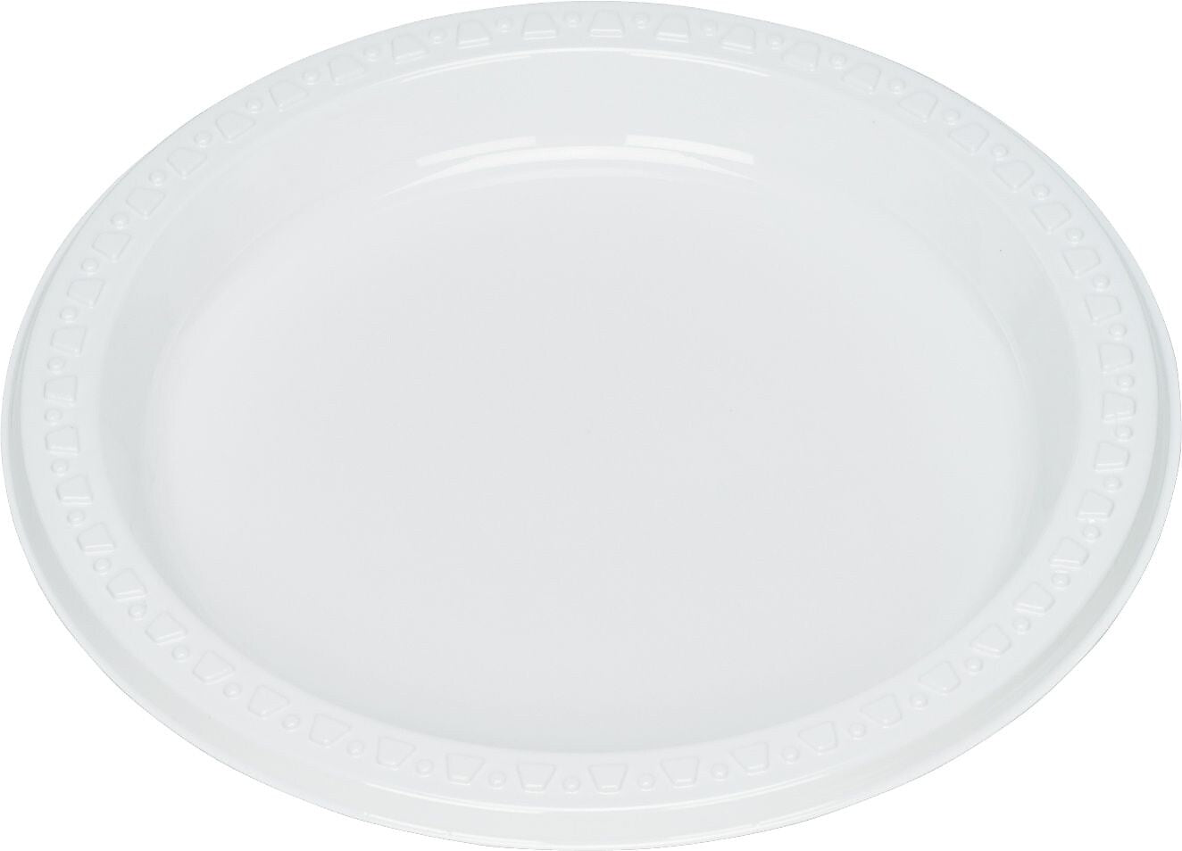 Tablemate® Disposable Round Plastic Plate, 6"(Dia), White, 125/Pack