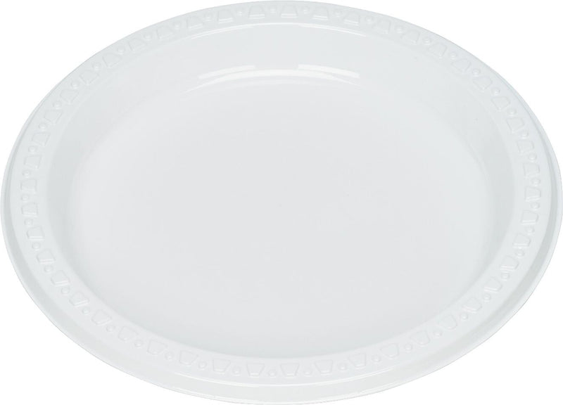 Tablemate® Disposable Round Plastic Plate, 6"(Dia), White, 125/Pack