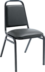 Alera Continental Vinyl Square-Back Stacking Chairs, Black, 4/CT (ALESC68VY10B)