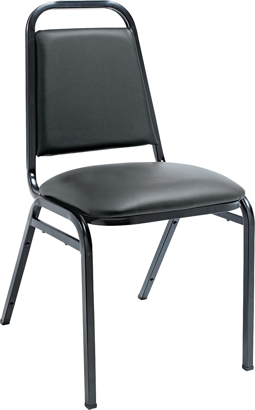 Alera Continental Vinyl Square-Back Stacking Chairs, Black, 4/CT (ALESC68VY10B)
