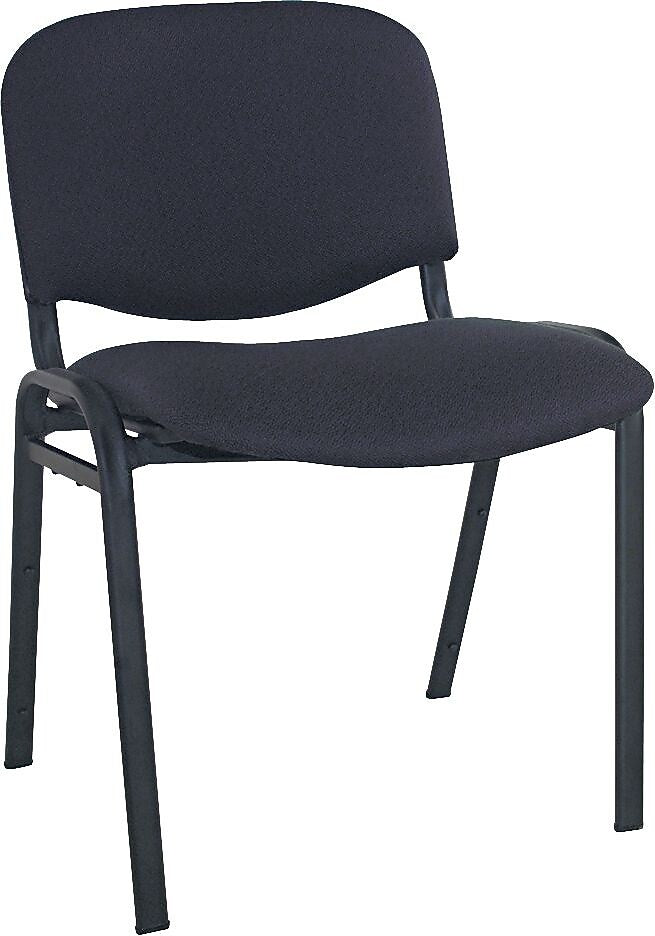 Alera Reception-Style Stacking Chairs with Black Fabric Upholstery