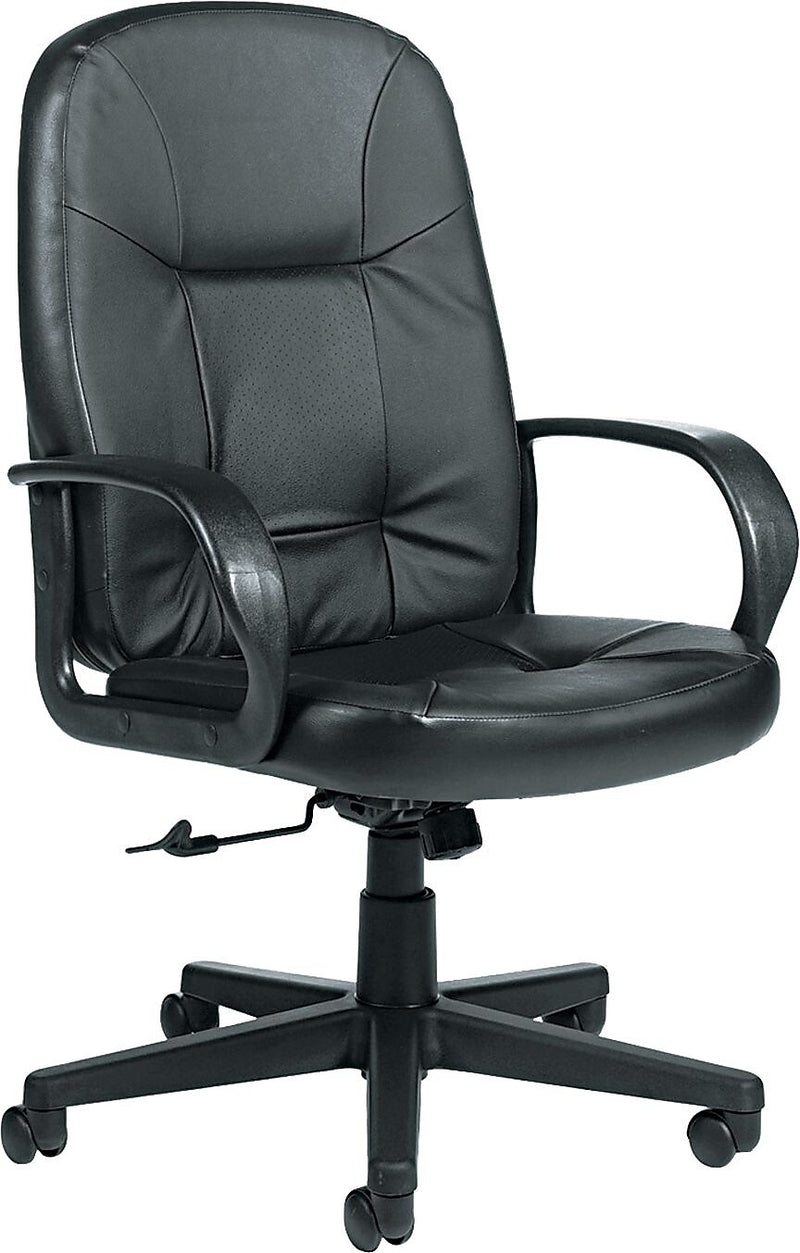 Global Arno Leather Executive High-Back Chair, Black (4003BK450550)