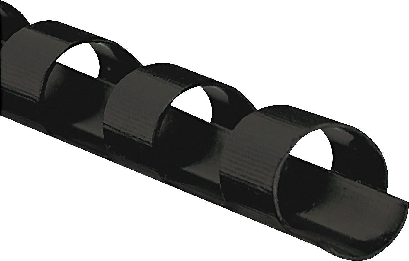 Fellowes 1/4" Plastic Binding Spine Comb, 20 Sheet Capacity, Black, 25/Pack (FEL52320)
