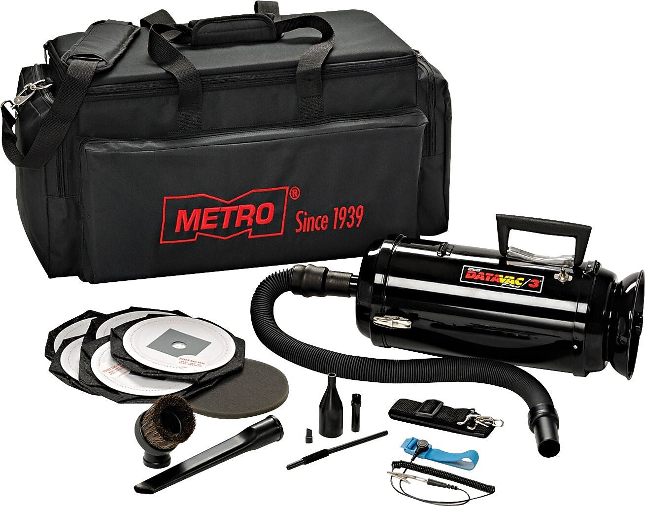 Metro DataVac® 3 ESD Safe Vacuum with Case, 12' Cord