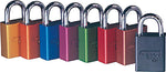 American Lock® Rectangular Padlocks, 5 Pin, Aluminum, Red, 3" Shackle, Keyed Different