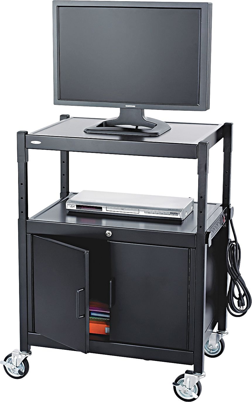 Safco Metal Mobile A/V Cart, Black (SAF8943BL)