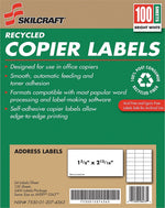 AbilityOne Recycled Copier Labels, 1-3/8 x 2-13/16, White, 2400 Labels/Box (7530012074363)