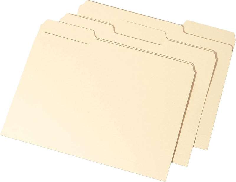AbilityOne Interior Height File Folder, 1/3 Cut, Manila, Letter, 100/Box (7530015833820)