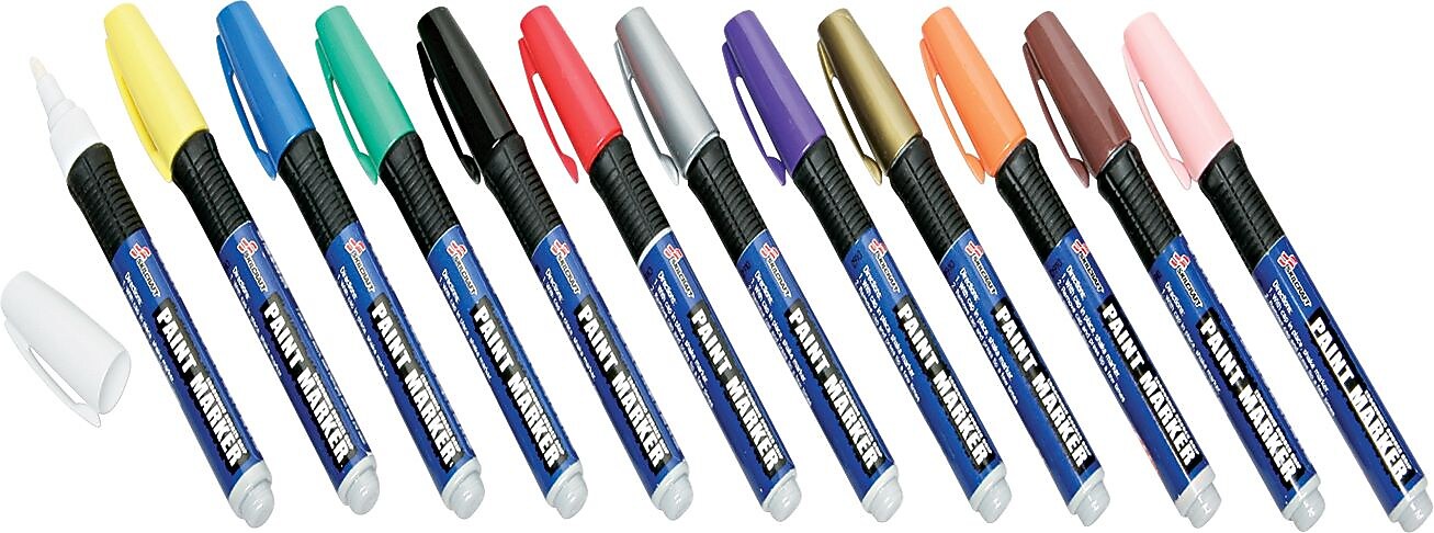 AbilityOne Paint Marker, Medium Point, Rubber Grip, Assorted, 12/Set (7520012074168)