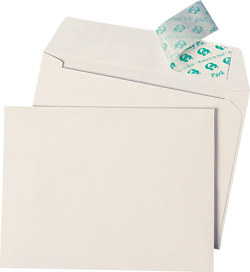 Quality Park Redi-Strip 6 1/4"W x  4 1/2"H Photo/Invitation Envelopes, White, 50/Box (QUA10742)