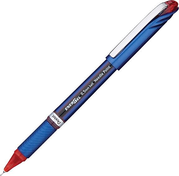 Pentel EnerGel Gel Pen, Fine Point, Red Ink, Dozen (BLN25-B)