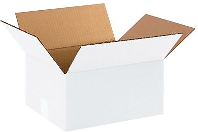 12" x 10" x 6" Shipping Boxes, 32 ECT, White, 25/Bundle (12106W)