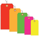 4 3/4" x 2 3/8" - Staples Fluorescent Green 13 Pt. Shipping Tag - Pre-Wired, 1000/Case