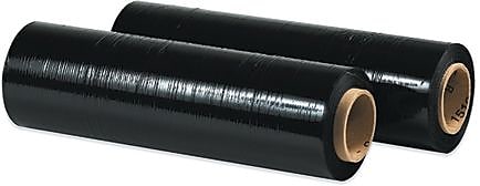 15" x 1500' 80 Gauge Blown Stretch Wrap, Black Tinted, 4/Carton (FSTSF158B)