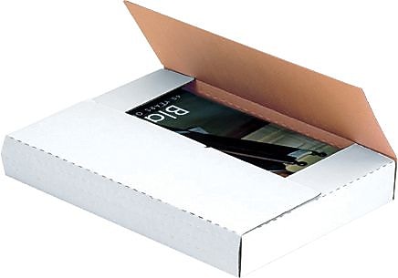 12 1/2" x 12 1/2" x 2" - White Easy-Fold Mailer, 50/Bundle