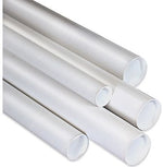 3" x 26" - White Mailing Tubes with Cap, 24/Case