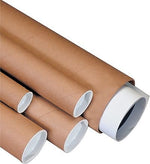 3" x 12" - Kraft Mailing Tube with Caps, 24/Case