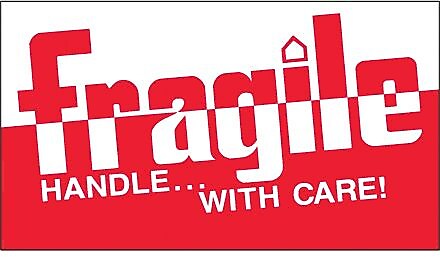 Tape Logic Fragile - Handle With Care! Shipping Label, 3" x 5", 500/Roll