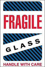 Decker Tape "Fragile Glass" Labels, 6" x 4", 500/Roll (DL1570D)
