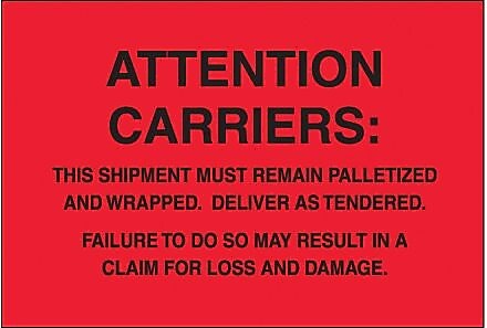 Tape Logic Must Remain Palletized Shipping Label, 4" x 6", 500/Roll