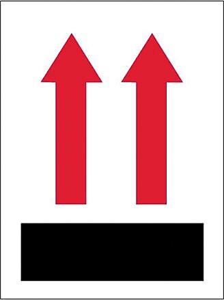 Tape Logic (two up arrows over black bar) Shipping Label, 3" x 4", 500/Roll