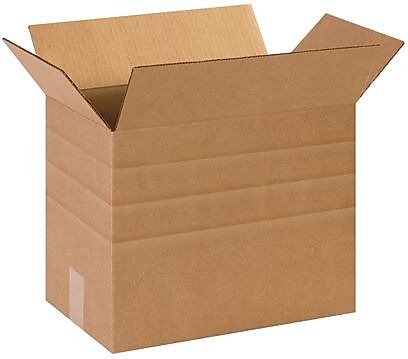 14 1/2" x 8 3/4", Multi-Depth Corrugated Shipping Box, 25/Bundle