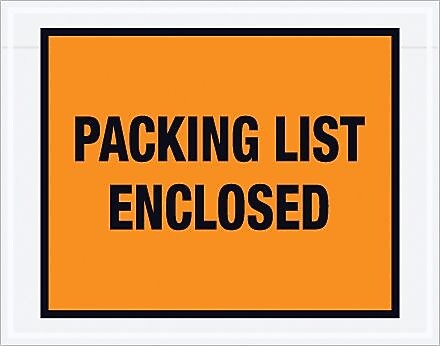 Staples Packing List Envelope, 7" x 5.5", Orange Full Face, "Packing List Enclosed", 1000/Case (ENVPQ22)