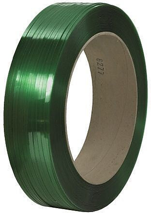 1/2" x 0.021 mil x 9000', Polyester Strapping, 16 x 6" Core, Machine Grade (PS5939)