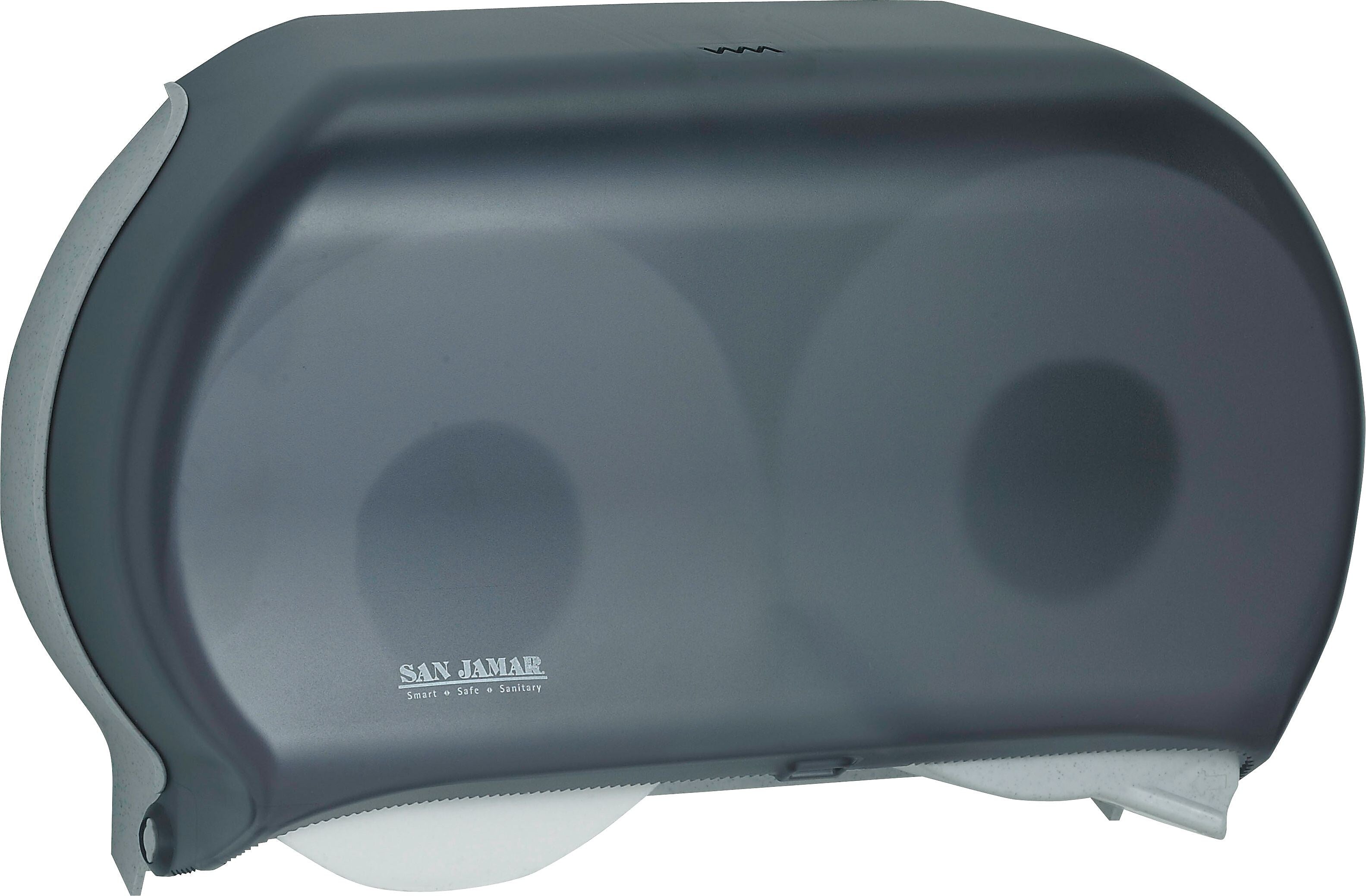 San Jamar Twin 9" Jumbo Bath Tissue Dispenser, Black Pearl, 12"H x 19"W x 5 1/4"D
