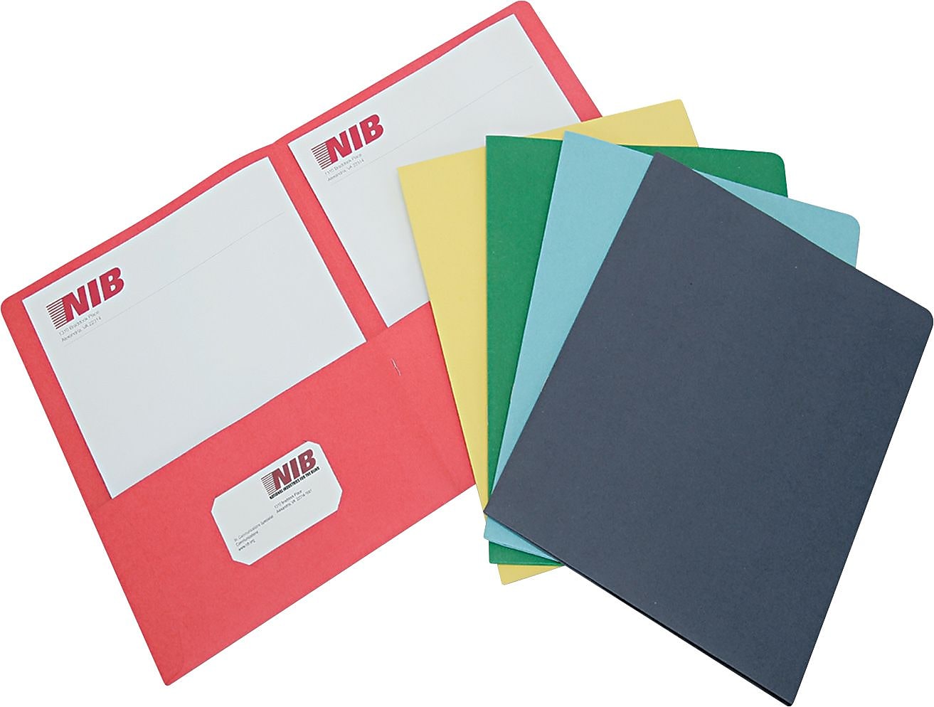 AbilityOne Double 2-Pocket Portfolio, Letter Size, Assorted, 25/Box (7530013162302)