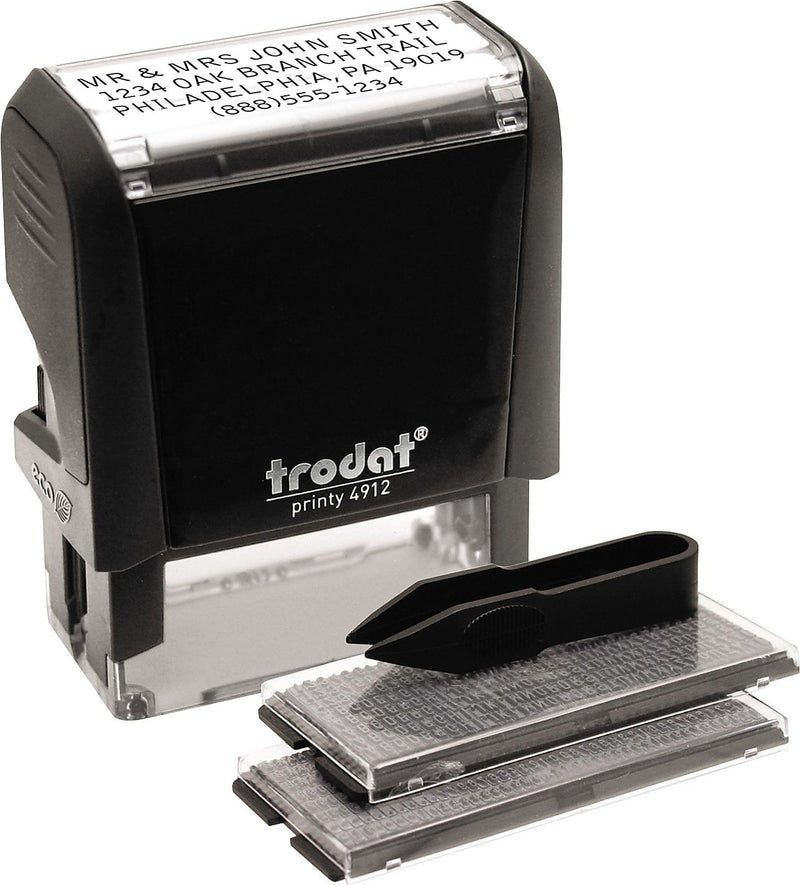 Trodus printy 4912 Assorted Message Rectangle Stamp Set, Black Ink, 3/4"x1 7/8 (USS5915)