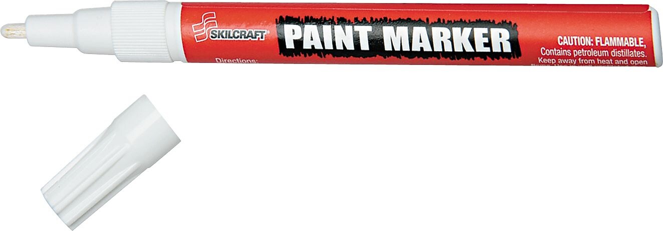 AbilityOne Paint Marker, Fine Point, White, 12/Pack (7520012074159)