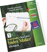 AbilityOne Index Dividers, 5-Tab, Blank Tabs, Letter, Assorted, 5 Sets (7530016006981)
