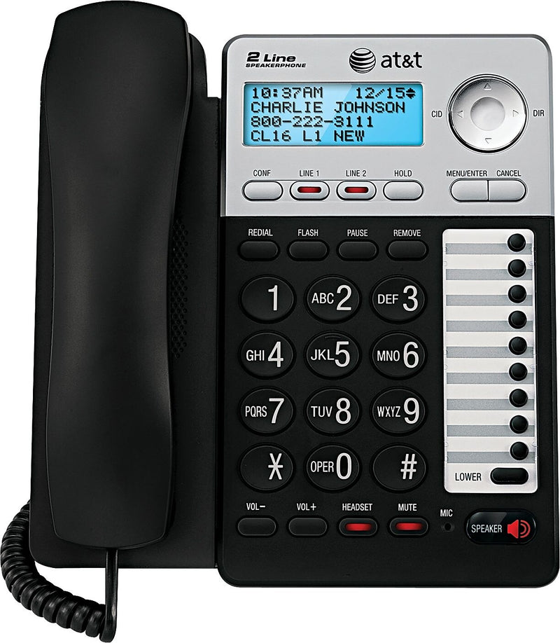AT&T ML17929 Single Line Corded Phone, Black/Silver