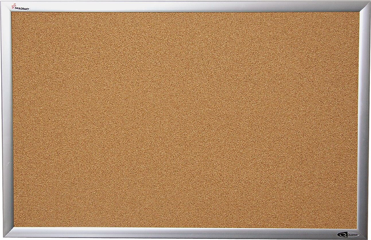 AbilityOne Natl Ind For Blind Cork Board w/Anodized Aluminum Frame, 36 x 48 (7195014840010)