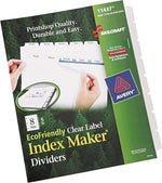 AbilityOne Index Dividers, 8-Tab, Blank Tabs, Letter, White, 5 Sets (7530016006982)