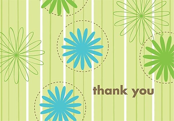 Great Papers! Daisy Stripes Thank You Note Cards, 24/Pack