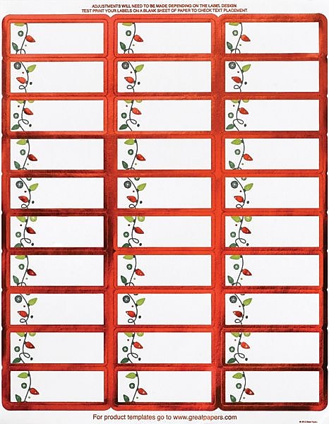Great Papers® Holiday Card Address Labels String Of Lights Foil, 120/Count