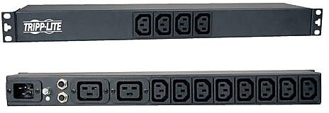 Tripp Lite Single-Phase 100 - 240 V Basic Power Distribution Unit, 14-Outlet, 1U Rack Mount, Black (PDU12IEC)
